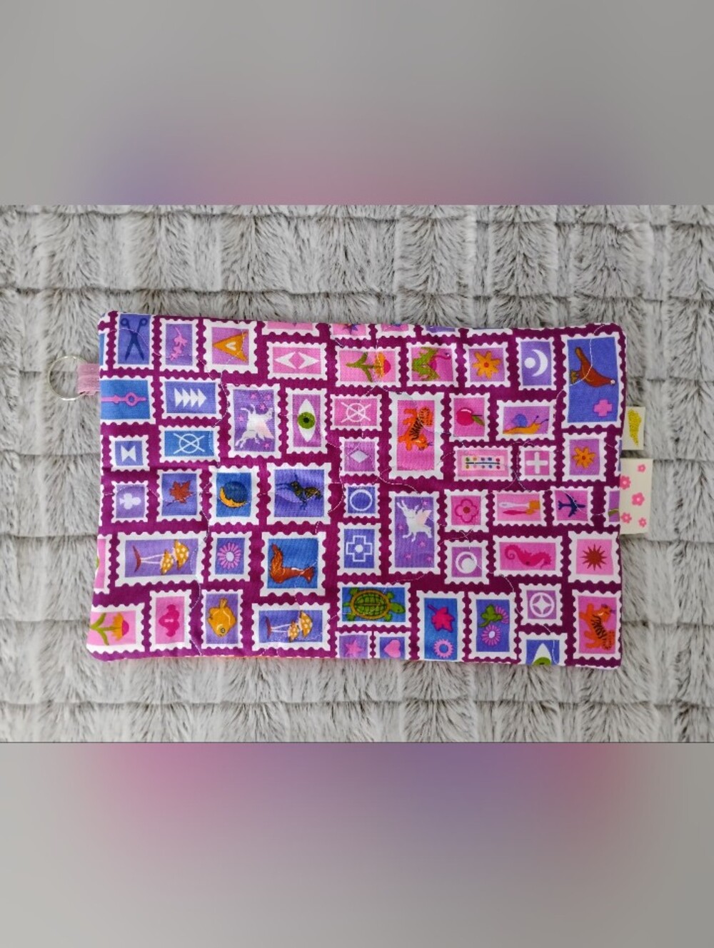 Purple- 7 x 11 zippered pouch- handmade - Picture 2 of 2